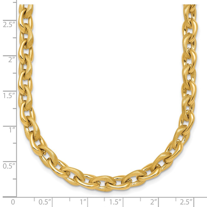 Shop Stylish 14K Gold 6.5mm Fancy Cable Chain Necklace - 18 Inches, Affordable!-5