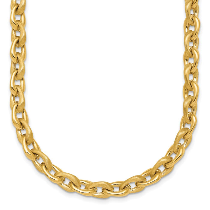 Shop Stylish 14K Gold 6.5mm Fancy Cable Chain Necklace - 18 Inches, Affordable!-1