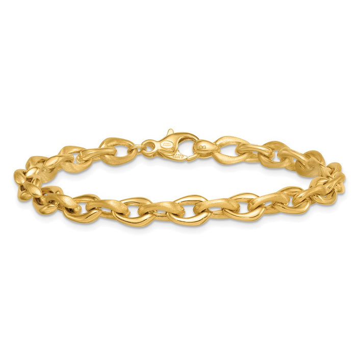 Buy 14K Gold 6.5mm Fancy Cable Chain Bracelet - Stylish & Affordable 7.5" Length-3