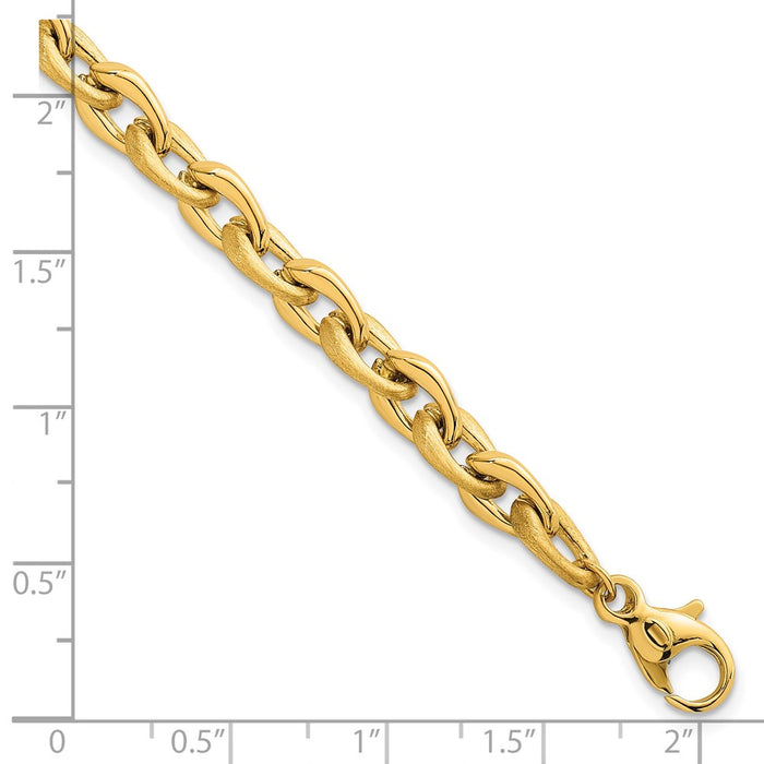 Buy 14K Gold 6.5mm Fancy Cable Chain Bracelet - Stylish & Affordable 7.5" Length-5