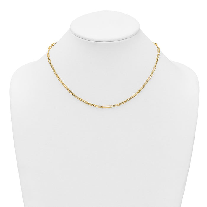 Buy Stylish 14K Gold Polished Paperclip Link Necklace - 17 Inches, Luxury Design-3