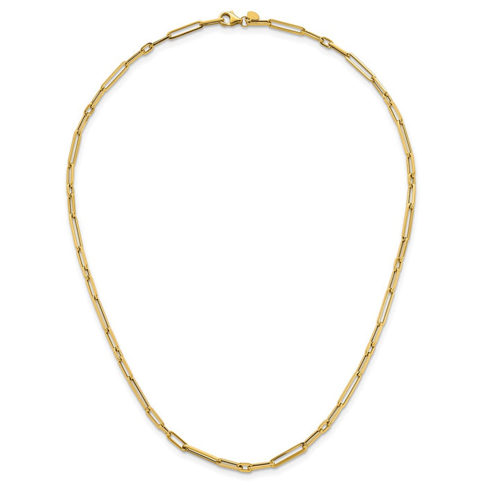Buy Stylish 14K Gold Polished Paperclip Link Necklace - 17 Inches, Luxury Design-4