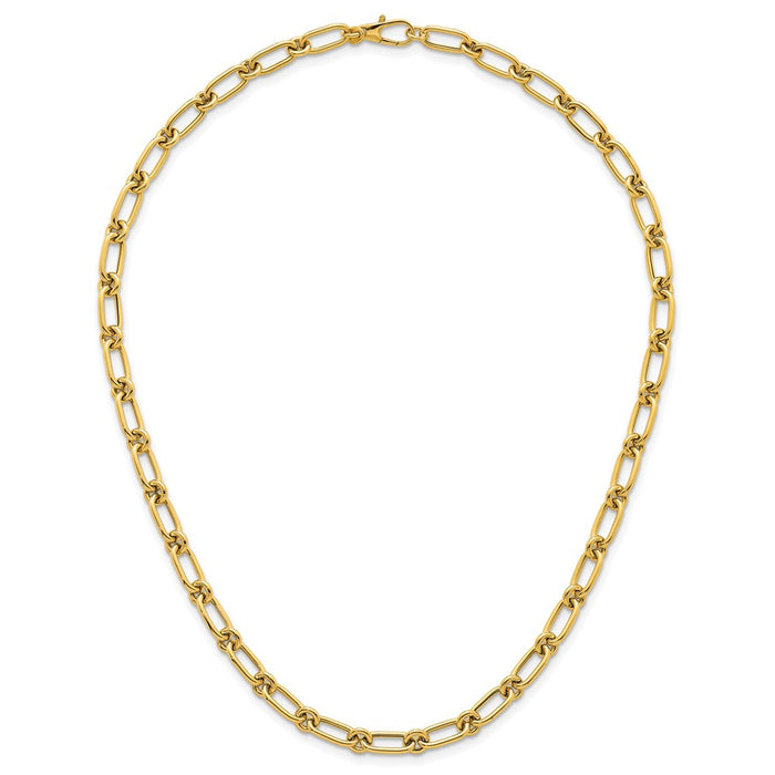 Shop 14K Gold Polished Oval & Circle Link Necklace - Stylish 18 Length-4