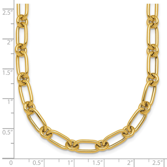 Shop 14K Gold Polished Oval & Circle Link Necklace - Stylish 18 Length-5