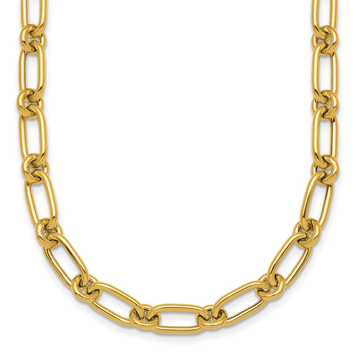Shop 14K Gold Polished Oval & Circle Link Necklace - Stylish 18 Length-1