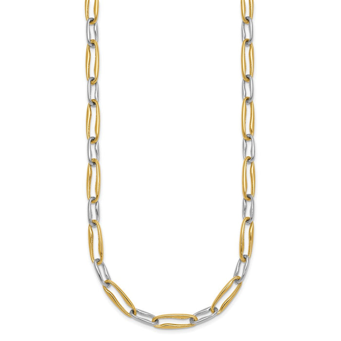 Shop Stylish 14K Two-Tone Polished 5.75mm Long Link Necklace - 18 Inches-2