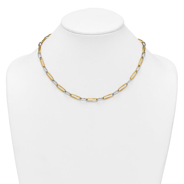 Shop Stylish 14K Two-Tone Polished 5.75mm Long Link Necklace - 18 Inches-3