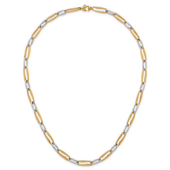 Shop Stylish 14K Two-Tone Polished 5.75mm Long Link Necklace - 18 Inches-4