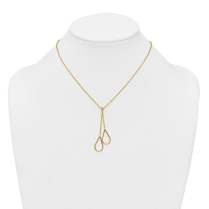 Buy Stylish 14K Gold Polished Y-Necklace, 16-Inch + 2-Inch Extender, Luxury Design-3