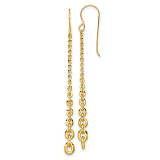Buy Stylish 14K Gold Graduated Cable Chain Dangle Earrings - 2" Long, Affordable!