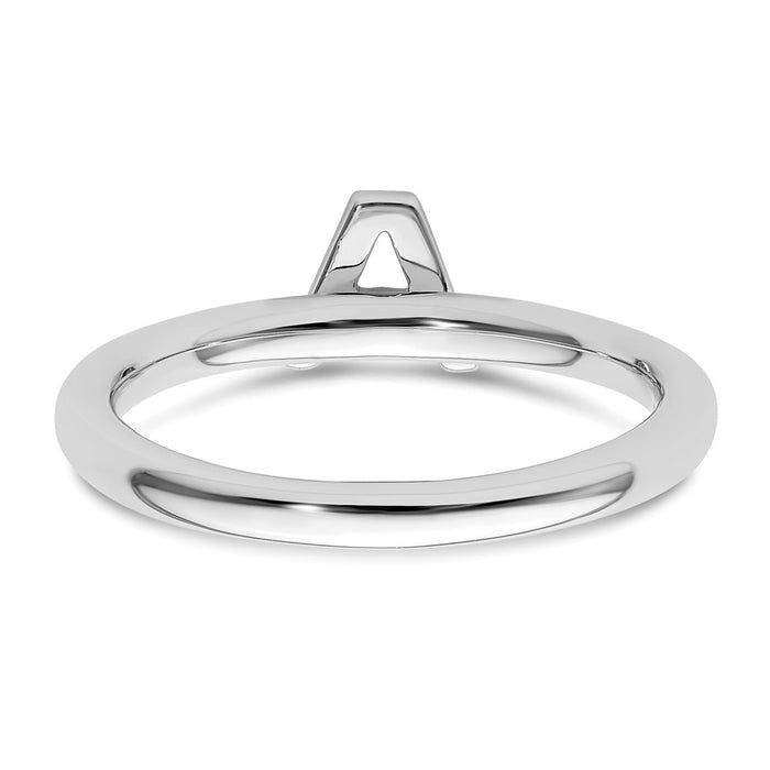 Shop Stylish 14K White Gold Diamond Initial 'A' Stackable Ring - 0.85mm-4