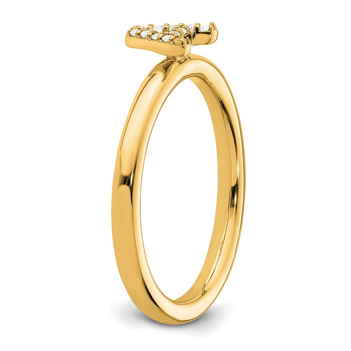 Shop Stylish 14K Gold Stackable Diamond Initial A Ring - Affordable Luxury!-5