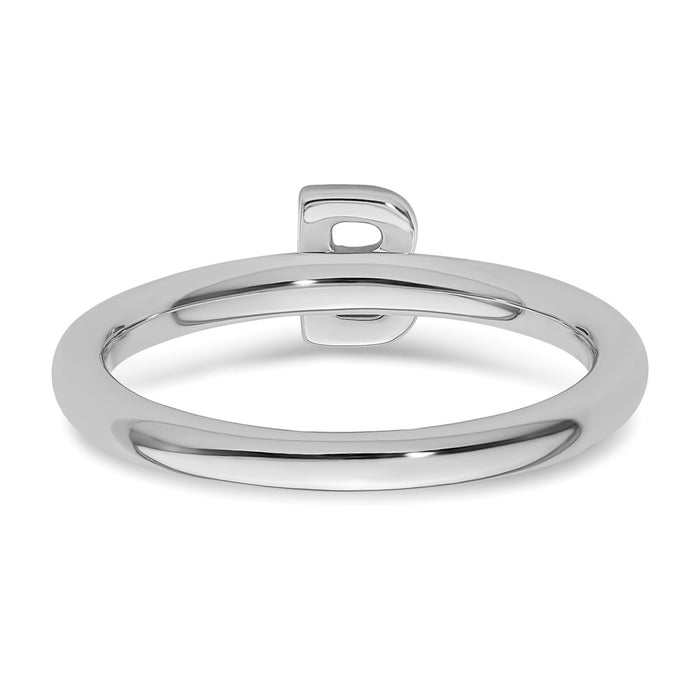 Buy Stylish 14K White Gold Diamond Initial B Stackable Ring - Affordable Luxury!-4