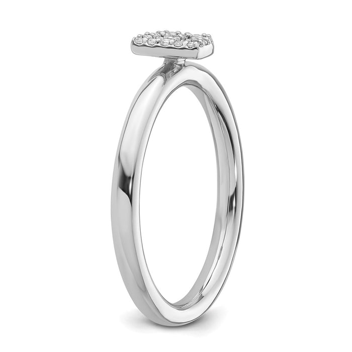 Buy Stylish 14K White Gold Diamond Initial B Stackable Ring - Affordable Luxury!-5