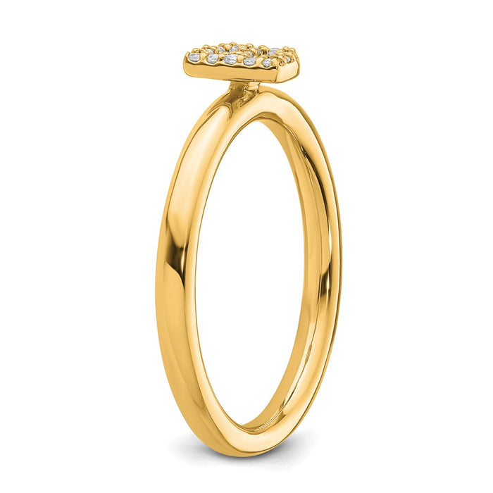 Exclusive 14K Gold Stackable Diamond Initial B Ring - Stylish and Affordable Luxury-5