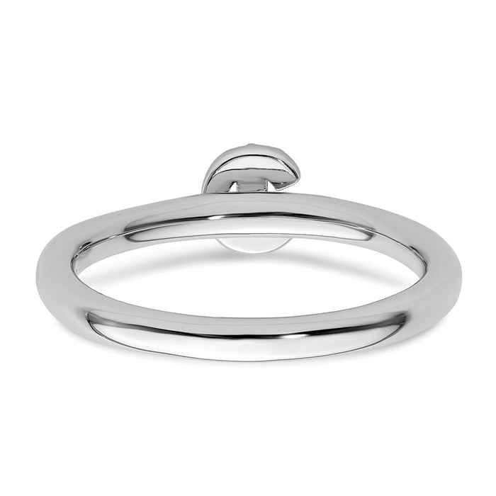 Exclusive 14K White Gold Diamond Initial C Stackable Ring - Stylish Value-4