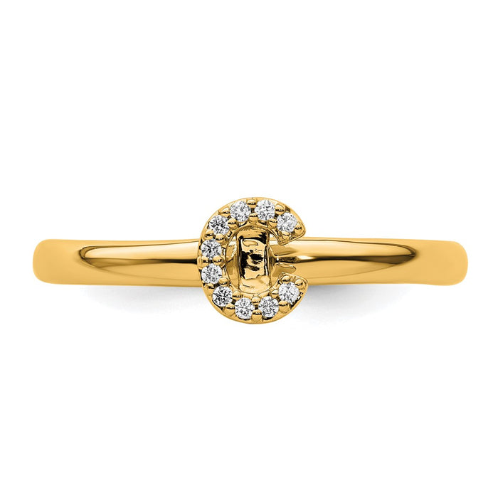 Shop Exclusive 14K Gold Stackable Diamond Initial C Ring - Stylish & Affordable-3
