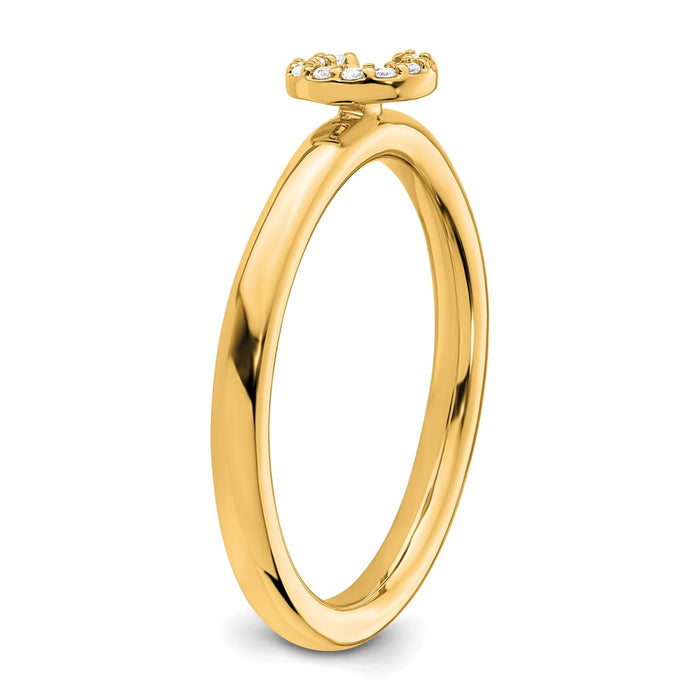 Shop Exclusive 14K Gold Stackable Diamond Initial C Ring - Stylish & Affordable-5