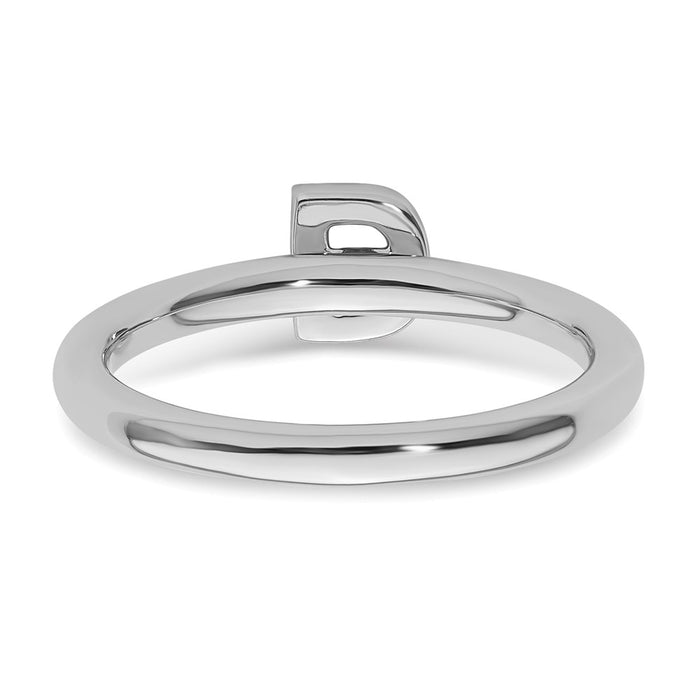 Buy 14K White Gold Diamond Initial D Stackable Ring - Stylish Value Piece-4