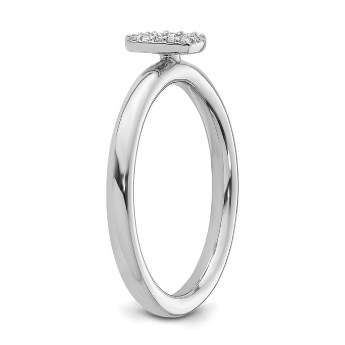 Buy 14K White Gold Diamond Initial D Stackable Ring - Stylish Value Piece-5