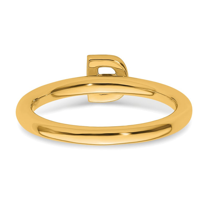 Buy Exclusive 14K Gold Stackable Diamond Initial "D" Ring - Stylish Luxury!-4