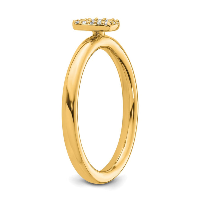Buy Exclusive 14K Gold Stackable Diamond Initial "D" Ring - Stylish Luxury!-5