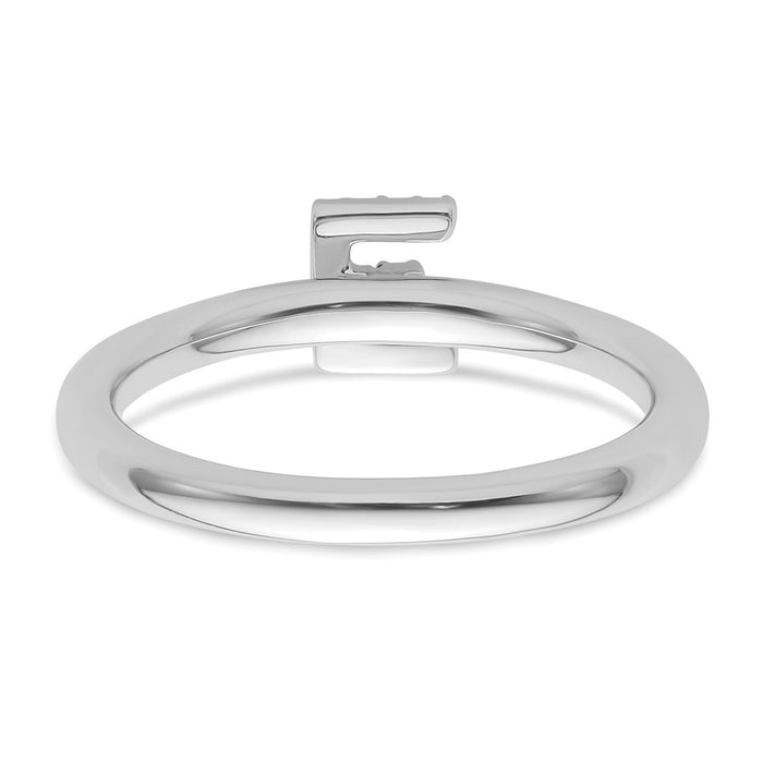 Shop Stylish 14K White Gold Diamond Initial E Stackable Ring - Luxury Value-4