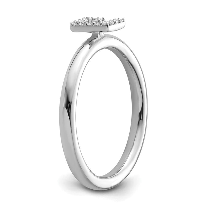 Shop Stylish 14K White Gold Diamond Initial E Stackable Ring - Luxury Value-5