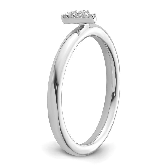 Shop Exclusive 14K White Gold Diamond Initial F Stackable Ring - Stylish & Affordable!-5
