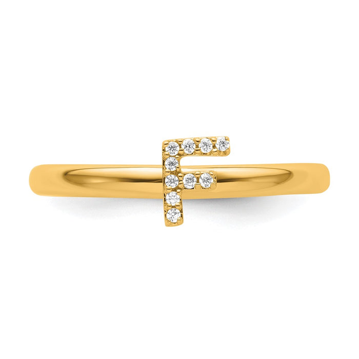 Shop Stylish 14K Gold Stackable Diamond Initial F Ring - Luxury Design, Affordable Price-3