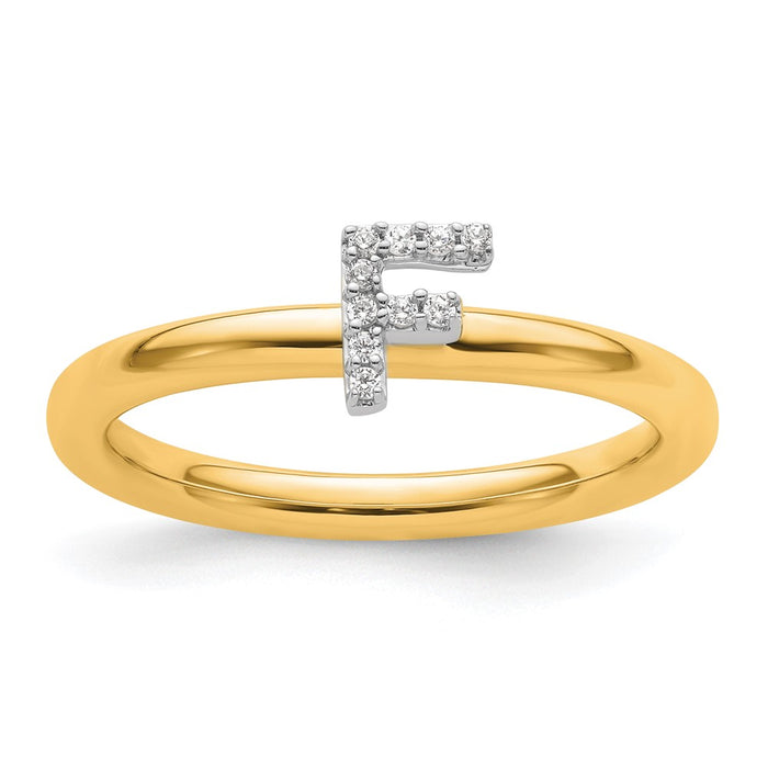 Shop Stylish 14K Gold Stackable Diamond Initial F Ring - Luxury Design, Affordable Price-1