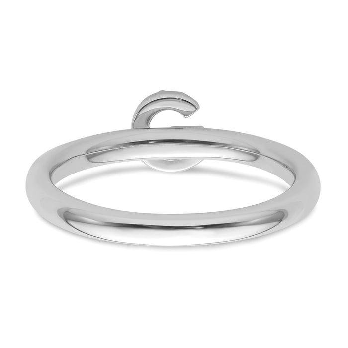 Buy Stylish 14K White Gold Diamond Initial G Stackable Ring - Affordable Luxury-4