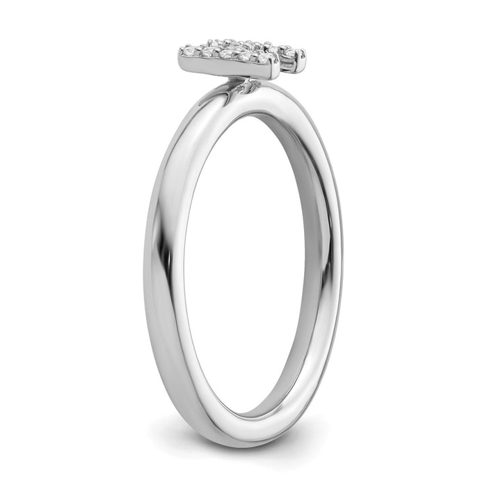 Shop Stylish 14K White Gold Diamond Initial H Stackable Ring, 0.85mm-5