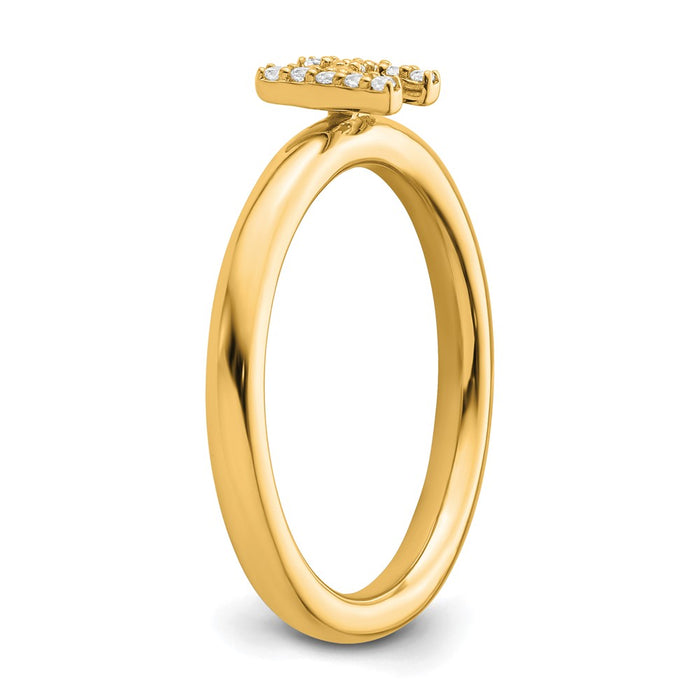 Shop Stylish 14K Gold Stackable Diamond Initial H Ring - Affordable Luxury-5