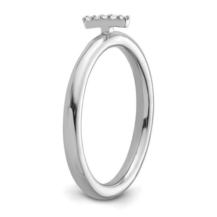 Shop Stylish 14K White Gold Diamond Initial "I" Stackable Ring - Luxury Value-4