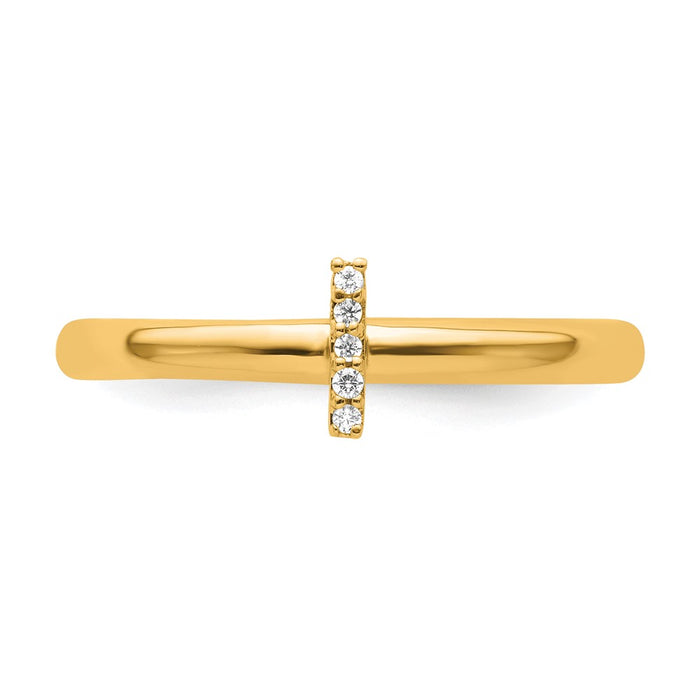 Shop 14K Gold Stackable Diamond Initial "I" Ring - Stylish Luxury Design-3
