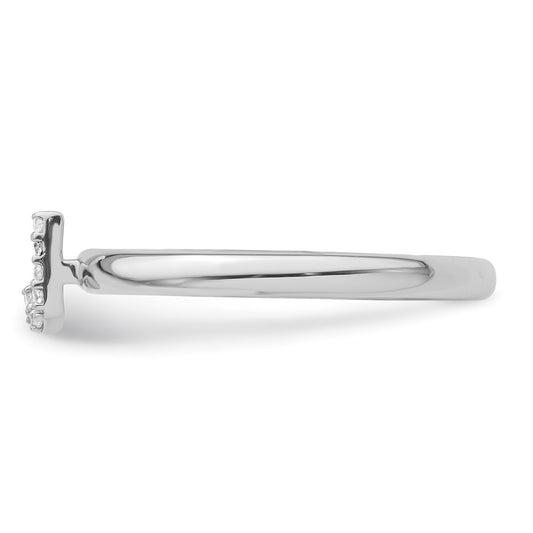Shop Stylish 14K White Gold Diamond Initial J Stackable Ring - Affordable Luxury!