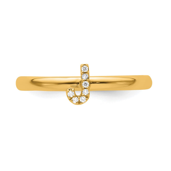 Buy Stylish 14K Gold Stackable Initial J Diamond Ring - Luxury Design, Affordable Price-3