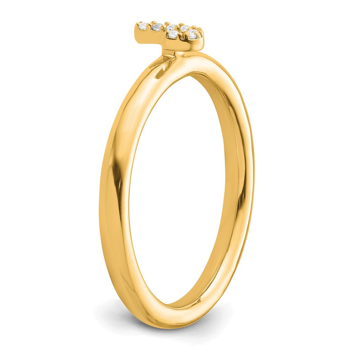 Buy Stylish 14K Gold Stackable Initial J Diamond Ring - Luxury Design, Affordable Price-5