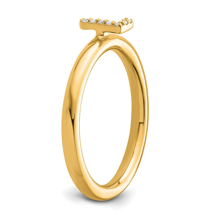 Buy Stylish 14K Gold Stackable Diamond Initial 'L' Ring - Elegant Design-5