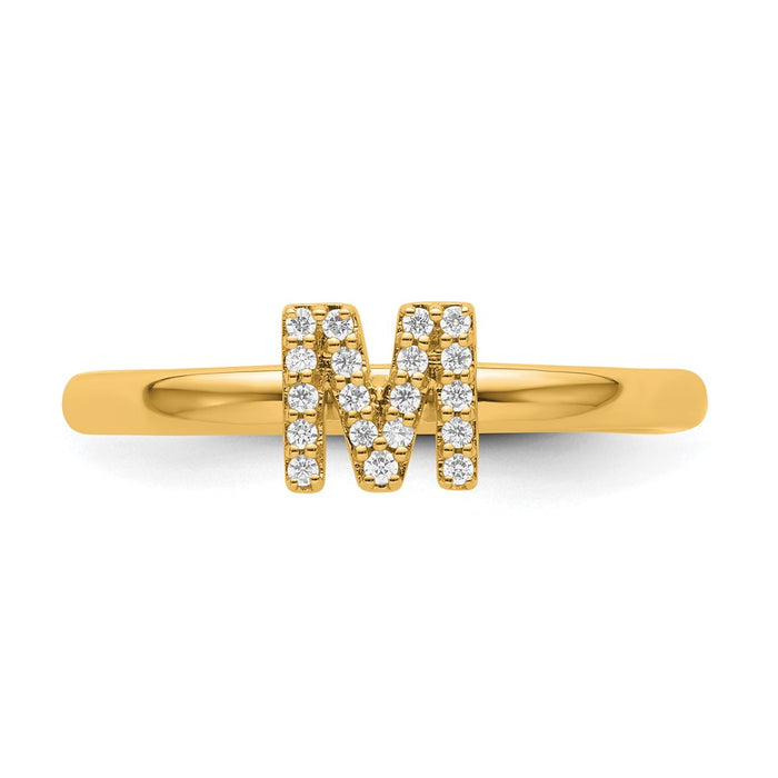 Buy Stylish 14K Gold Stackable Diamond Initial "M" Ring - Luxury Value!-3