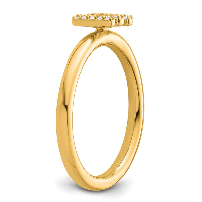 Buy Stylish 14K Gold Stackable Diamond Initial "M" Ring - Luxury Value!-5