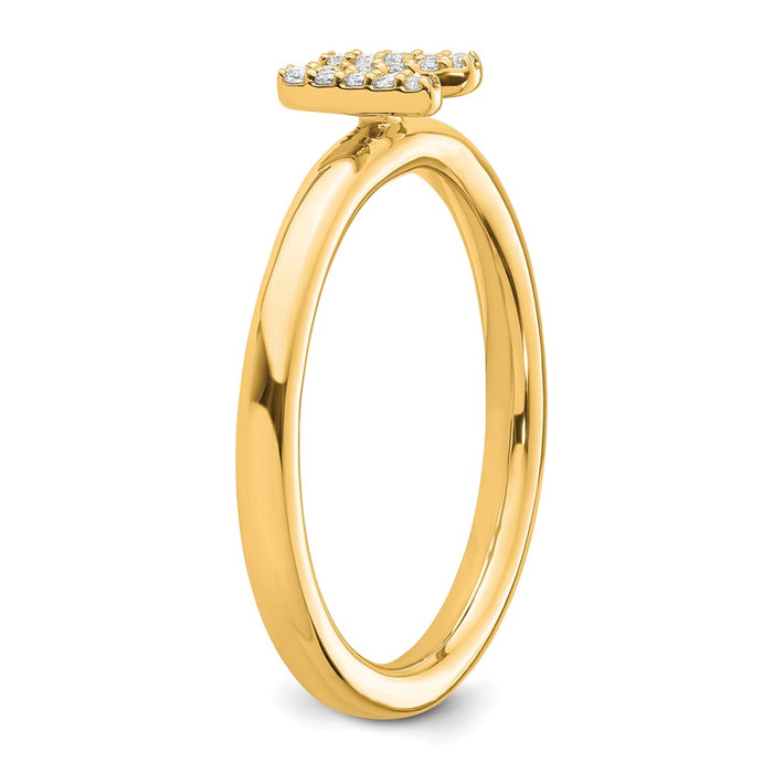 Shop Exclusive 14K Gold Stackable Diamond Initial N Ring - Stylish Luxury Jewelry-5