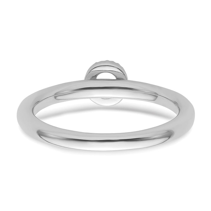 Buy Stylish 14K White Gold Diamond Initial "O" Stackable Ring - Luxury Value-4