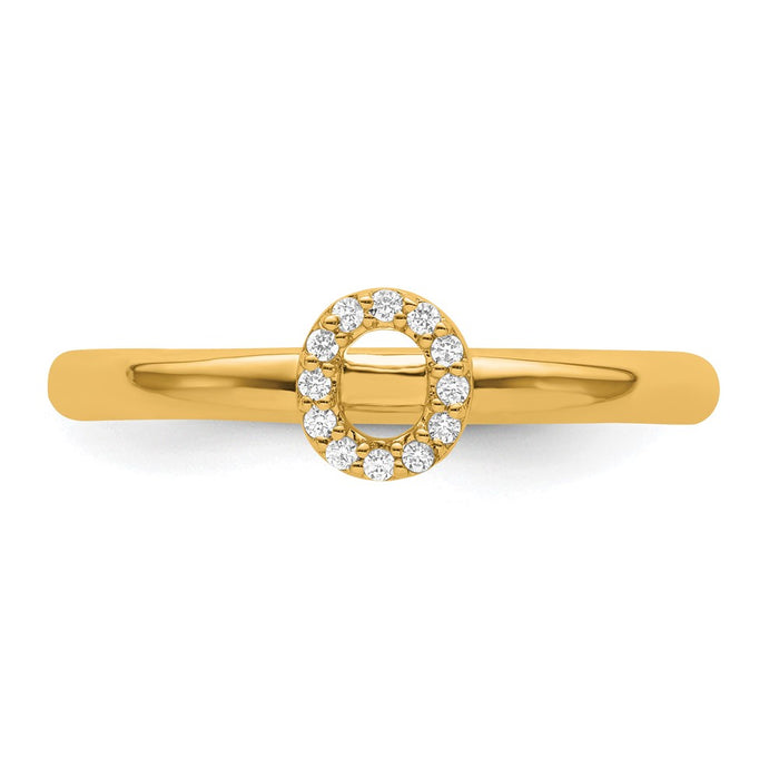 Shop 14K Gold Stackable Diamond Initial "O" Ring - Stylish and Affordable Luxury!-3