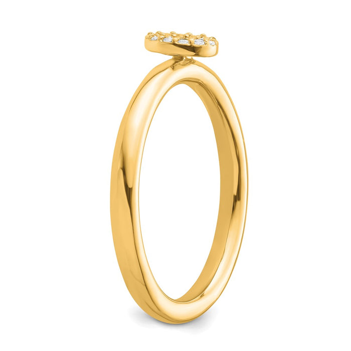 Shop 14K Gold Stackable Diamond Initial "O" Ring - Stylish and Affordable Luxury!-5