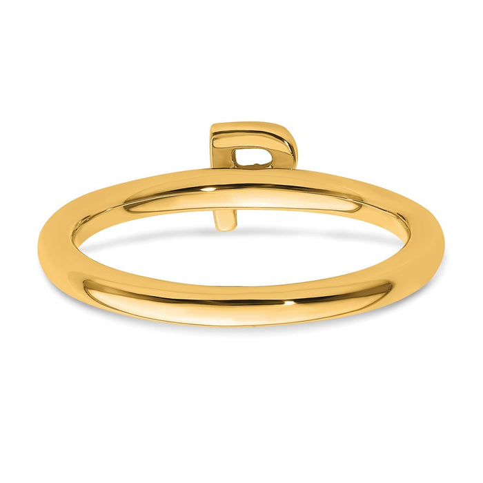 Buy Stylish 14K Gold Stackable Diamond Initial P Ring - Affordable Luxury-4