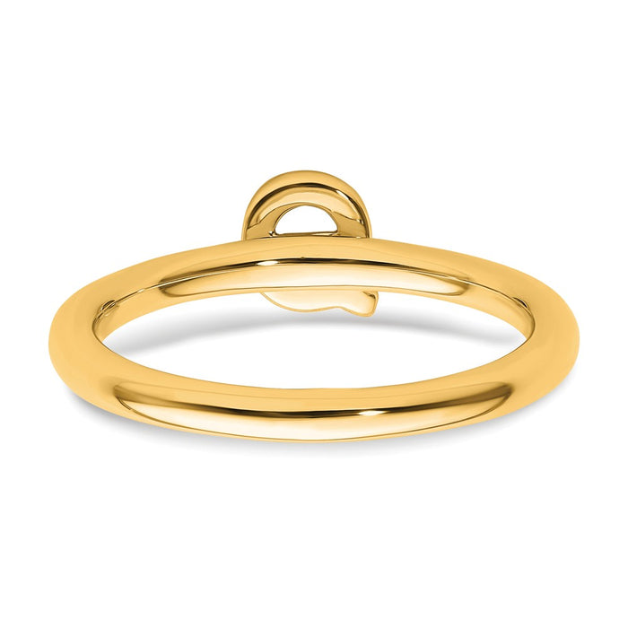 Buy Stylish 14K Gold Stackable Diamond Initial "Q" Ring - Luxury Value!-4