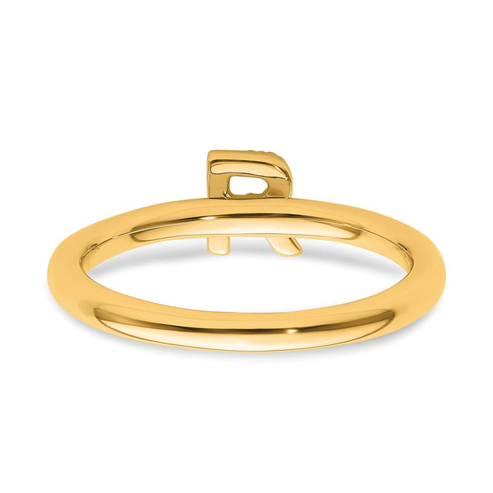 Exclusive 14K Gold Stackable Diamond Initial "R" Ring - Stylish & Affordable-4
