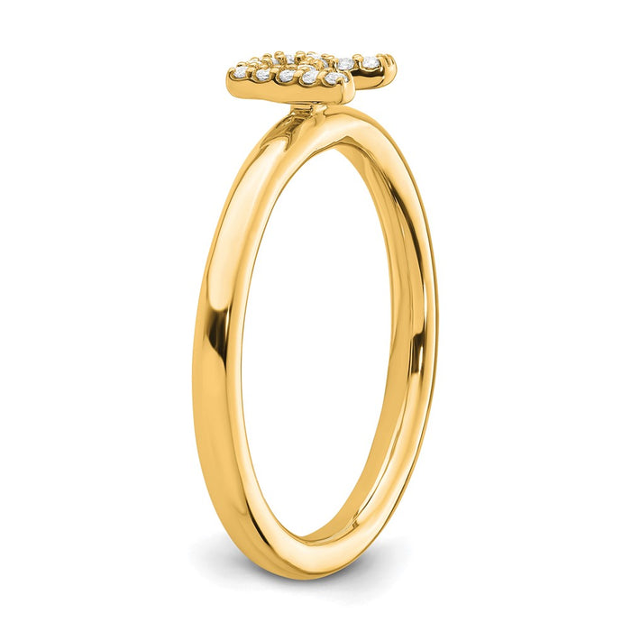 Exclusive 14K Gold Stackable Diamond Initial "R" Ring - Stylish & Affordable-5
